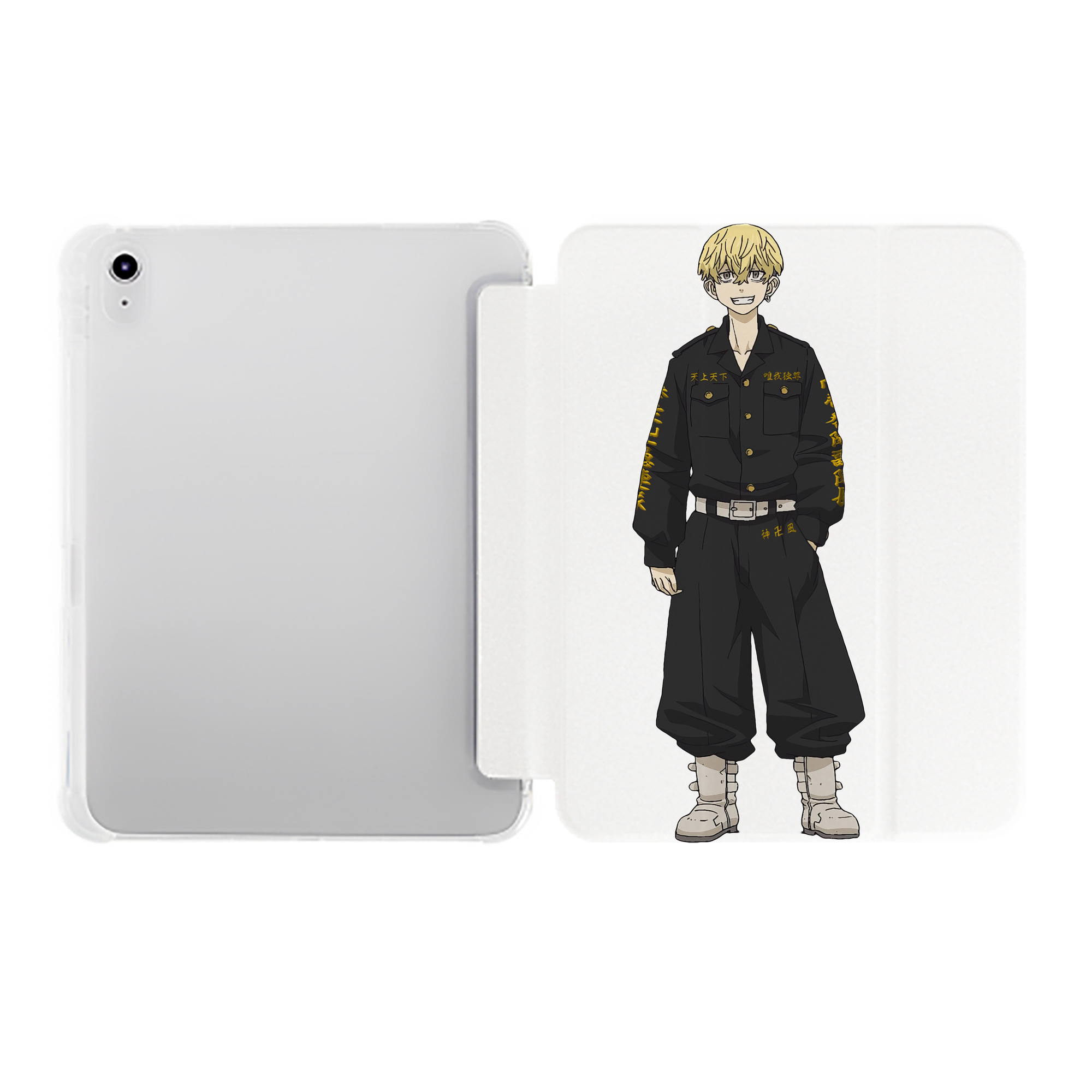 （画像用） 東京リベンジャーズ Tokyo Revengers IPad ケース ペン収納付き 三つ折りスタンド PUレザー×シリコン 対応機種9.5/10.5/10.9インチ